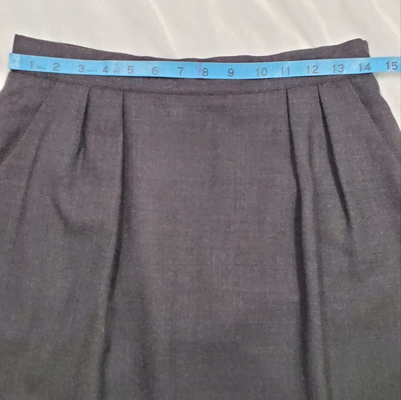Vintage Christian Dior 100% Wool Gray Skirt sz 10 - Picture 12 of 14